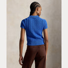 Cable-Knit Cotton Cropped Polo Shirt - BoUvy