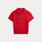 Cable-Knit Cotton Cropped Polo Shirt - BoUvy