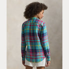Classic Fit Plaid Linen Shirt - BoUvy
