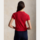 Cable-Knit Cotton Cropped Polo Shirt - BoUvy