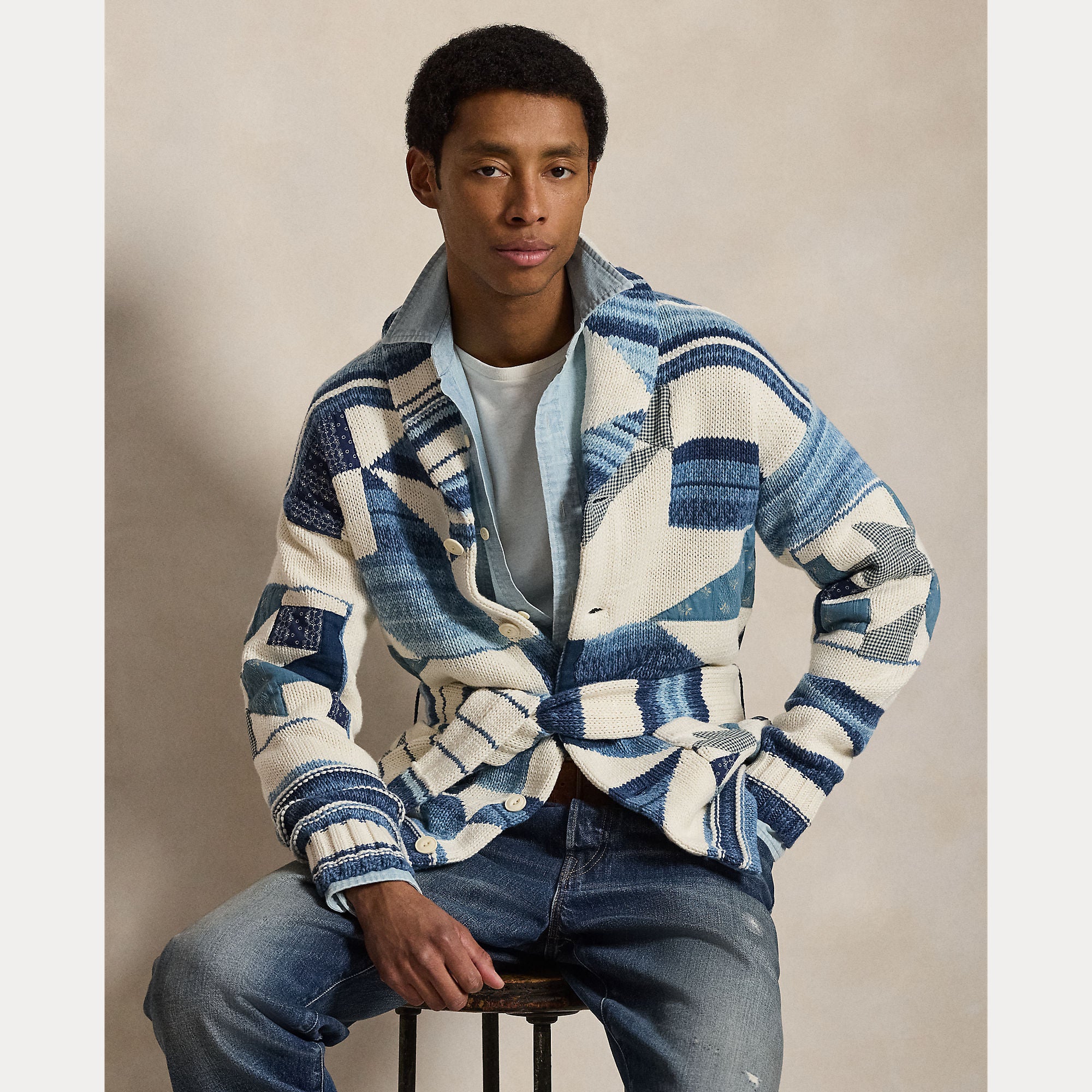 Appliquéd Cotton-Linen Cardigan - BoUvy