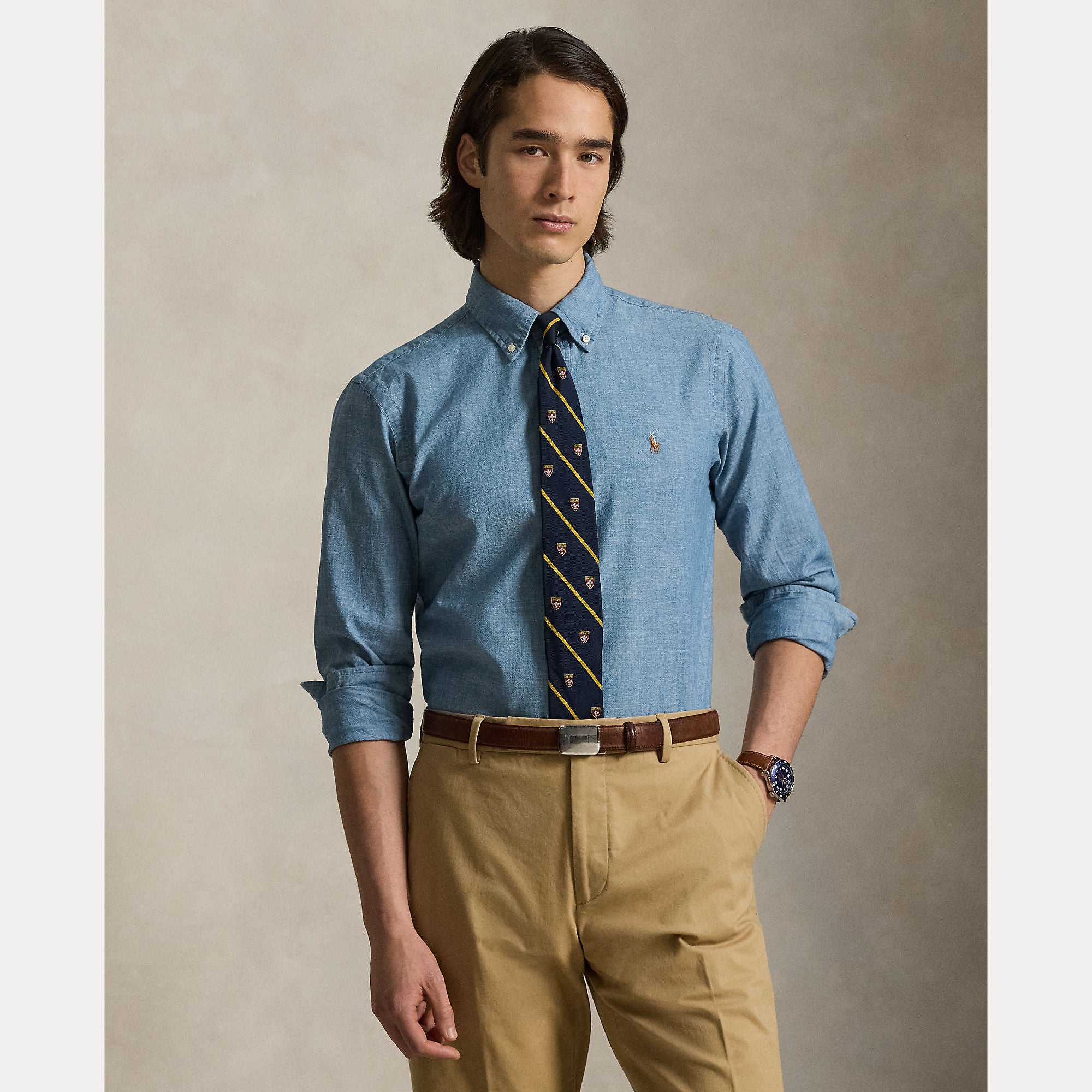 Custom Fit Chambray Shirt - BoUvy