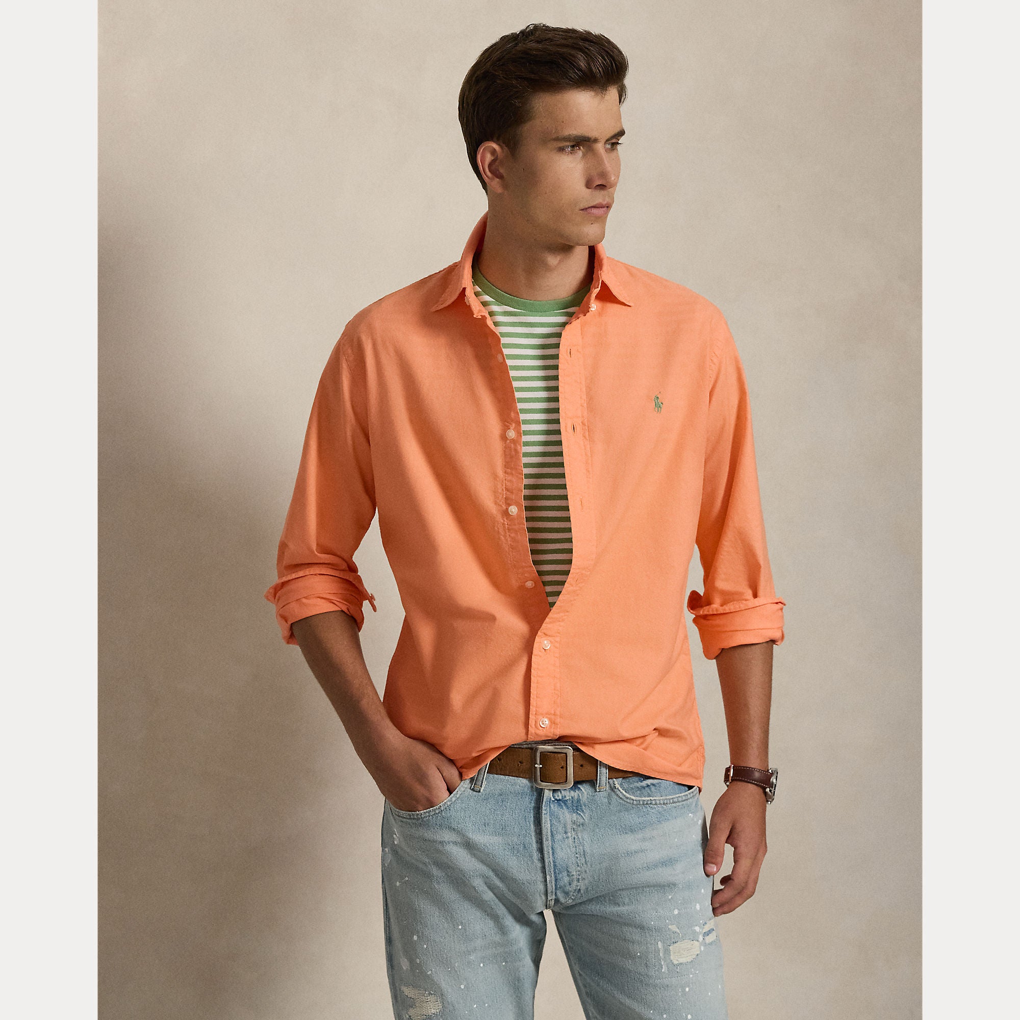 CUSTOM FIT GARMENT-DYED OXFORD SHIRT - BoUvy