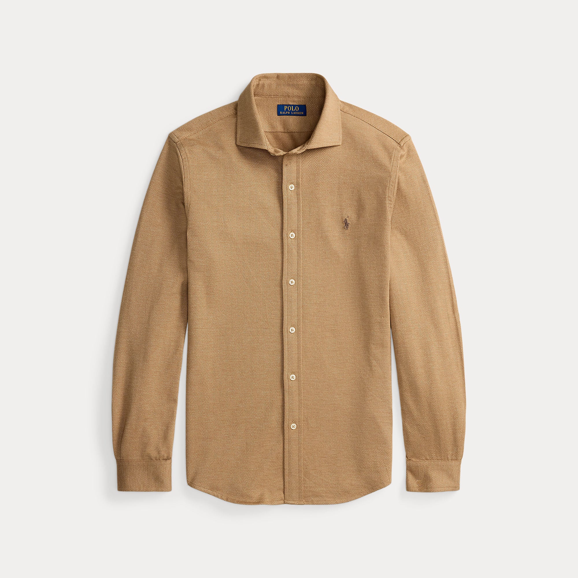 Herringbone Jersey Spread-Collar Shirt - BoUvy