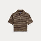 Striped Knit Cotton Polo Shirt - BoUvy