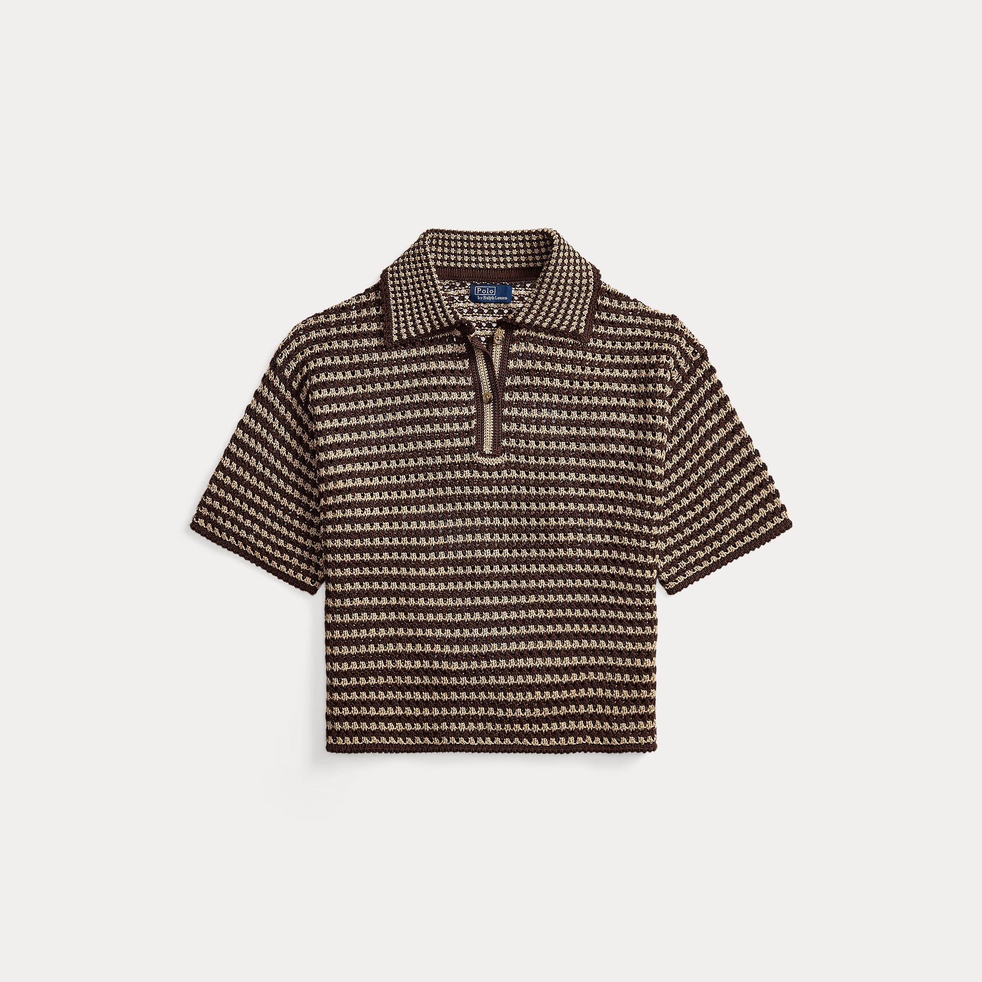 Striped Knit Cotton Polo Shirt - BoUvy