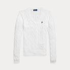 Cable-Knit Cotton V-Neck Sweater - BoUvy
